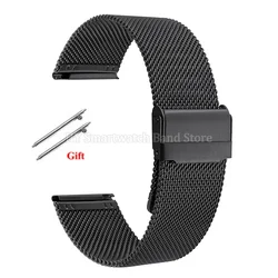 Universal Quick Release Milanese Mesh Steel Strap Bracelet - 19mm (Black)