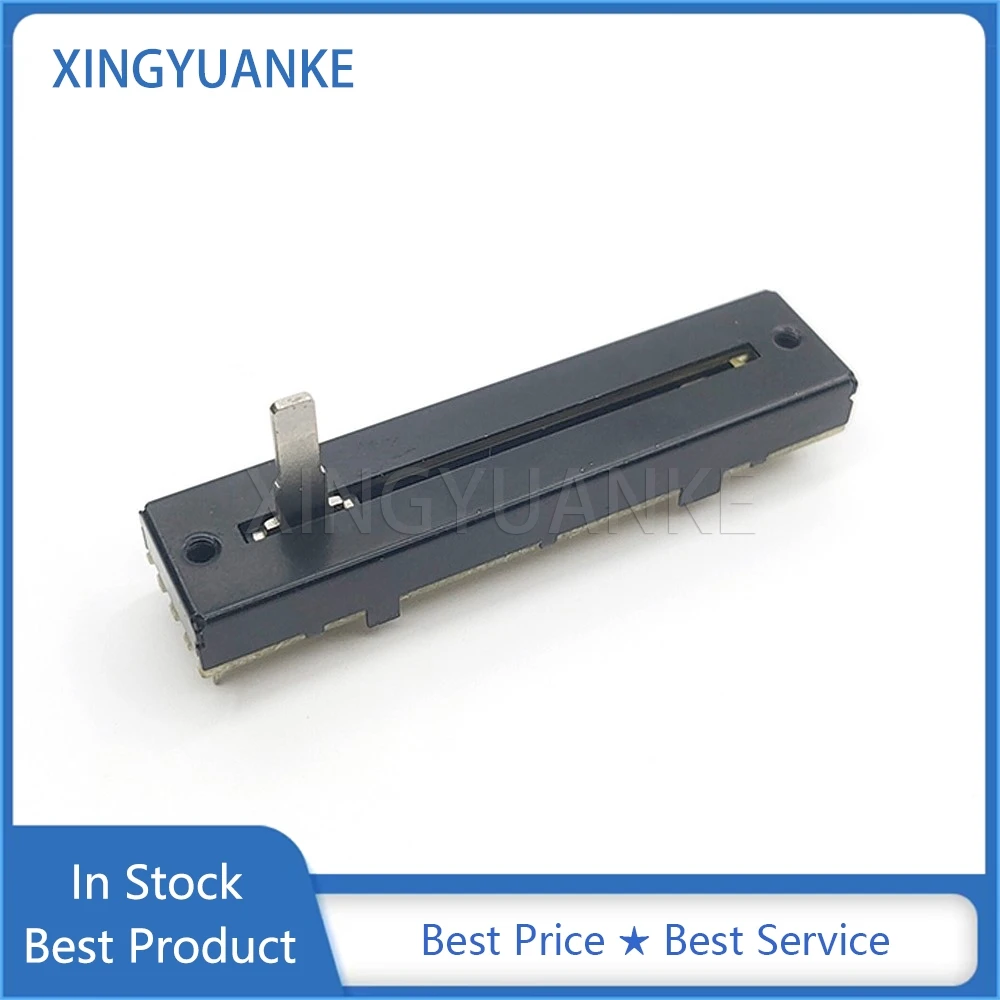1PCS 7.2CM Dual Channel Straight Slide Potentiometer B10K 72MM Dimming Mixer Fader B10KX2 6-Pin Handle Length 15mm Stroke 45MM