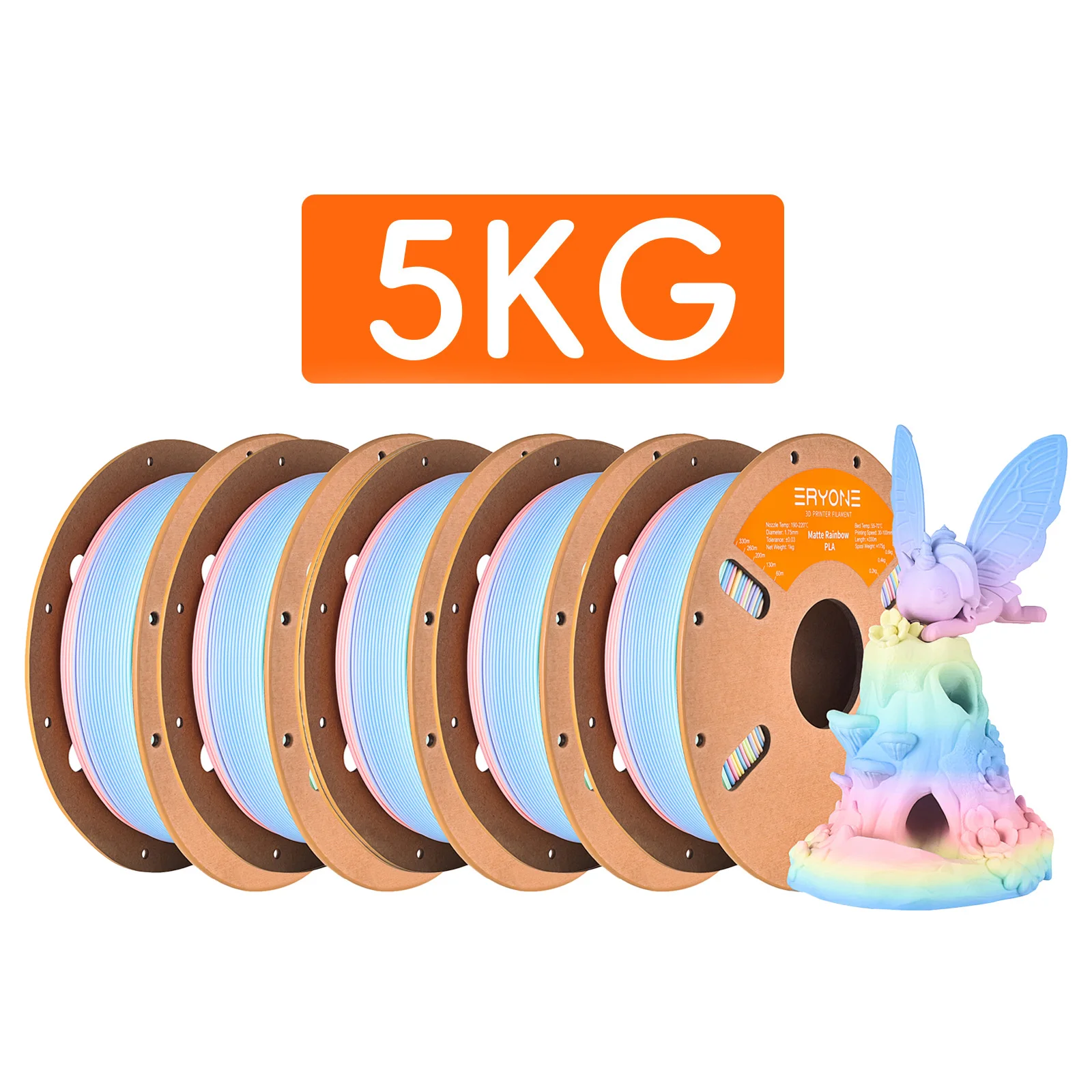ERYONE Promotion PLA Matte Rainbow 1/2/3/5/10KG 1,75mm ± 0,03mm Filament für 3D Drucker Macaron Aquarell Filament Hohe Qualität – Detail 4