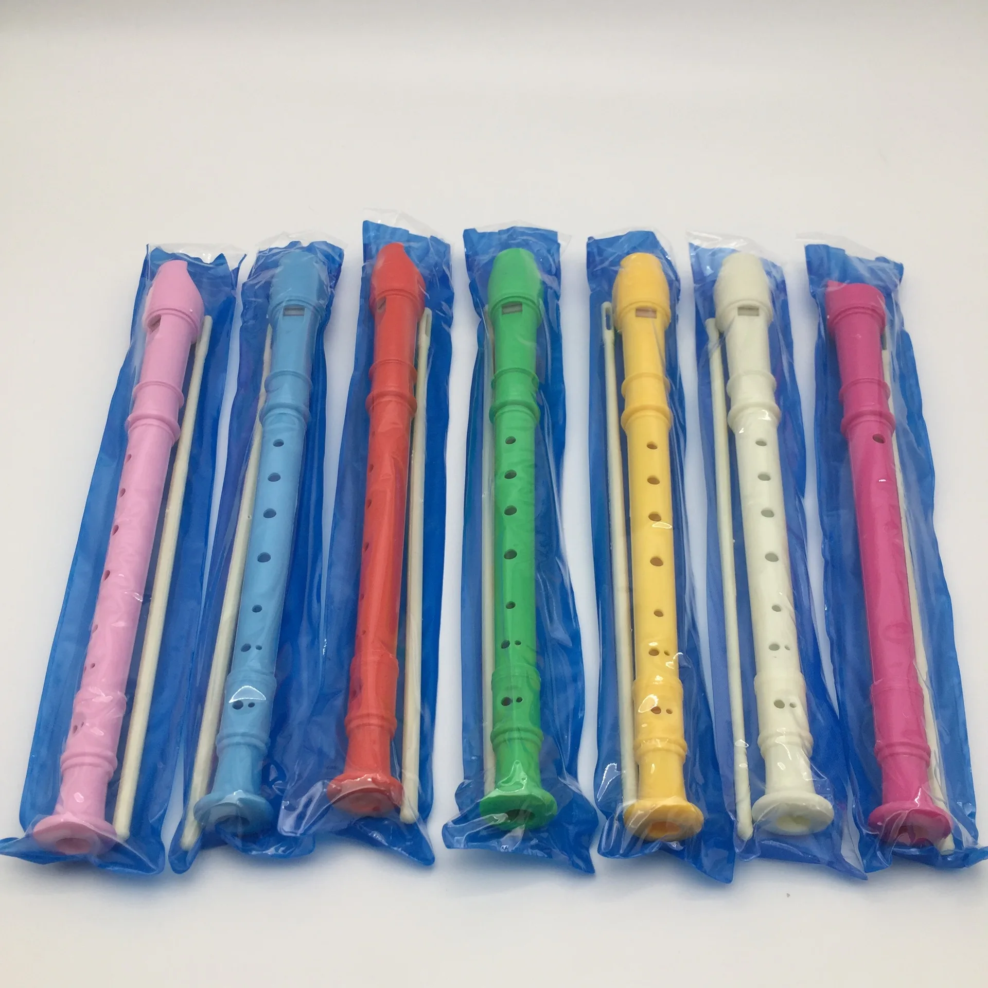8 Hole Clarinet Long Flute ABS Vertical Flute Musical Instrument Music Education with Cleaning Stick for Children Beginner