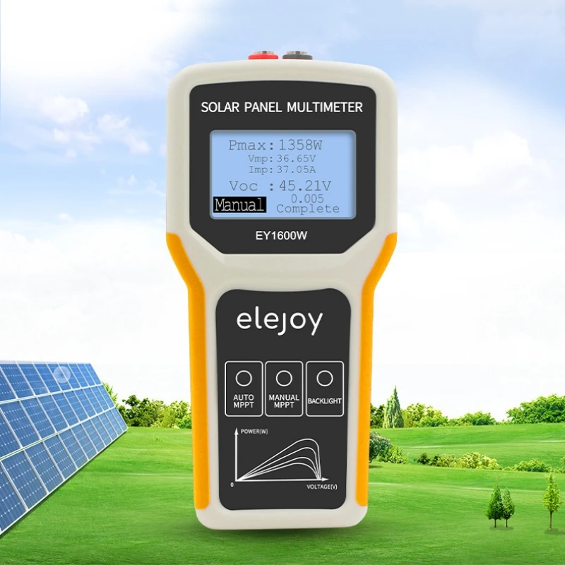 LCD Photovoltaic Panel Multimeter 12-60V 60AMax 1600W Auto/Manual MPPT Tester solar power meter