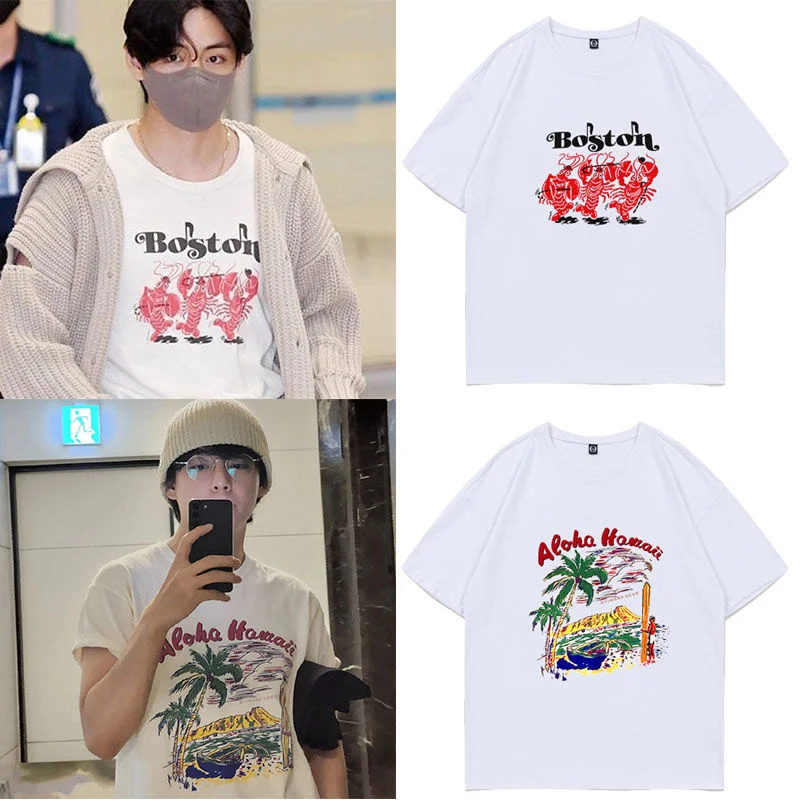 Пуленепробиваемая Молодежная Лига V Золотая Taiheng одинаковая хлопковая свободная Мужская и женская простая нижняя рубашка Летняя короткая с принтом