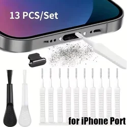 Premium Cell Phone Charging Port Dust Plug and Cleaning Brush Set - Universal Type C Cleaner (For IOS)