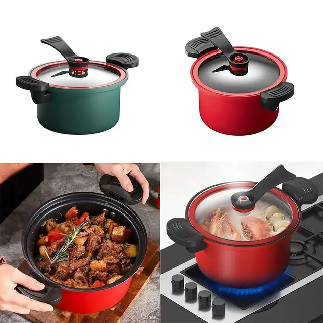 Pressure Cooker 3.5L Soup Meat Pot Rice Cooker Gas Stove Micro Pressure Cooker Stew Pot Non-Stick Cooking Pots Kitchenware 4