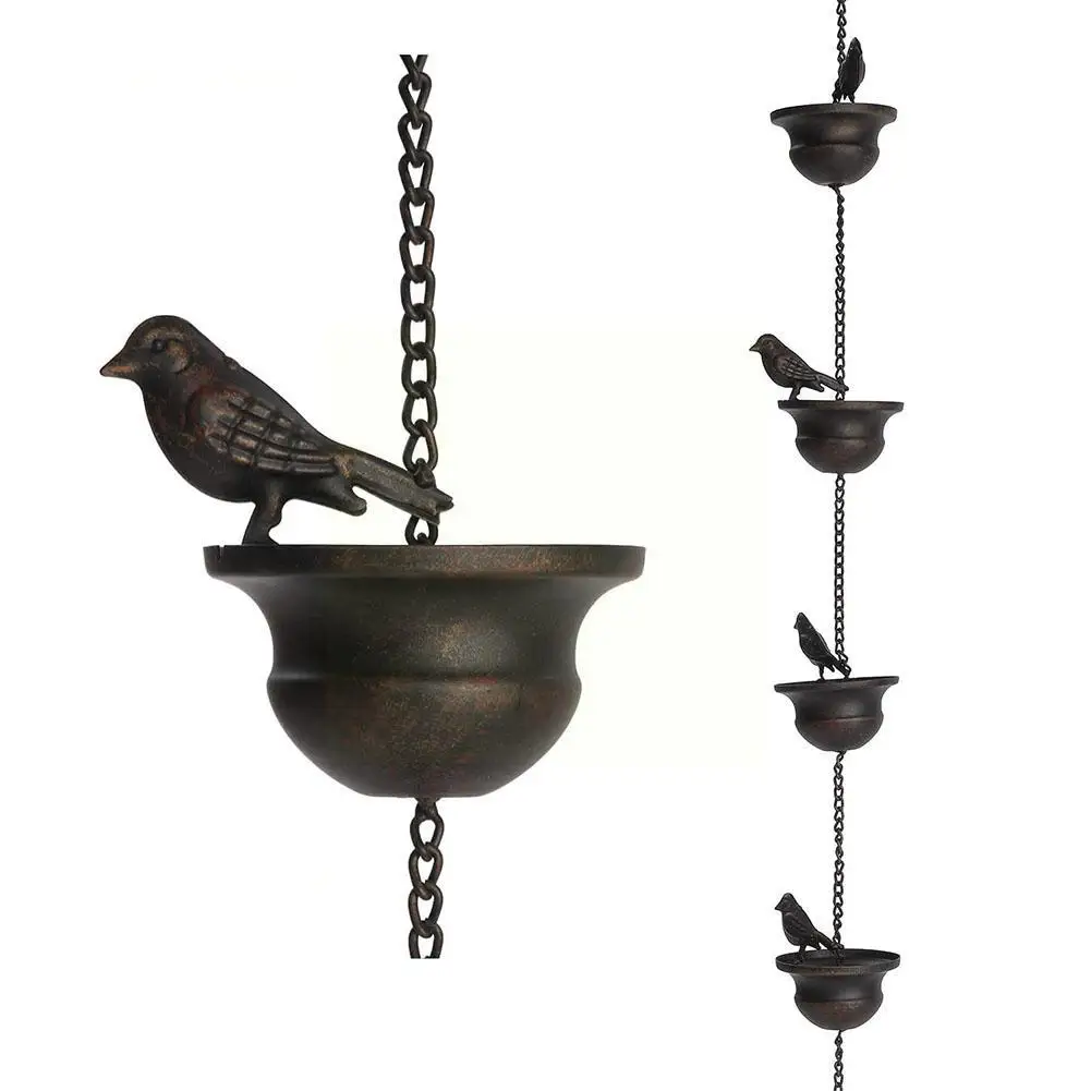 2.4/M Rain Chain Japanese Style Corridor with Drainage Chain Villa Bird Cup Rain Decorative Downspout for Gutters 빗물 X9P3