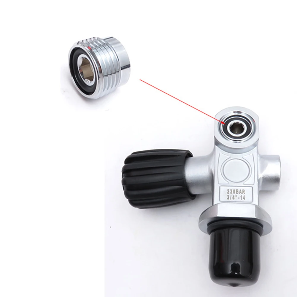 Brand New Cylinder Adapter Valve Screw Scuba Diving Adapter Snorkeling Parts Chrome-plated Copper Diving Cylinder Valve