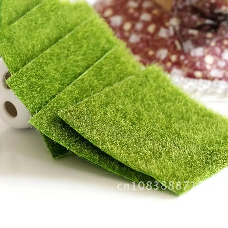 

Green Mini Fairy Garden Decoration Artificial Fake Moss Decorative Lawn Turf Green Grass Simulation Micro Landscape 15*15 1PC