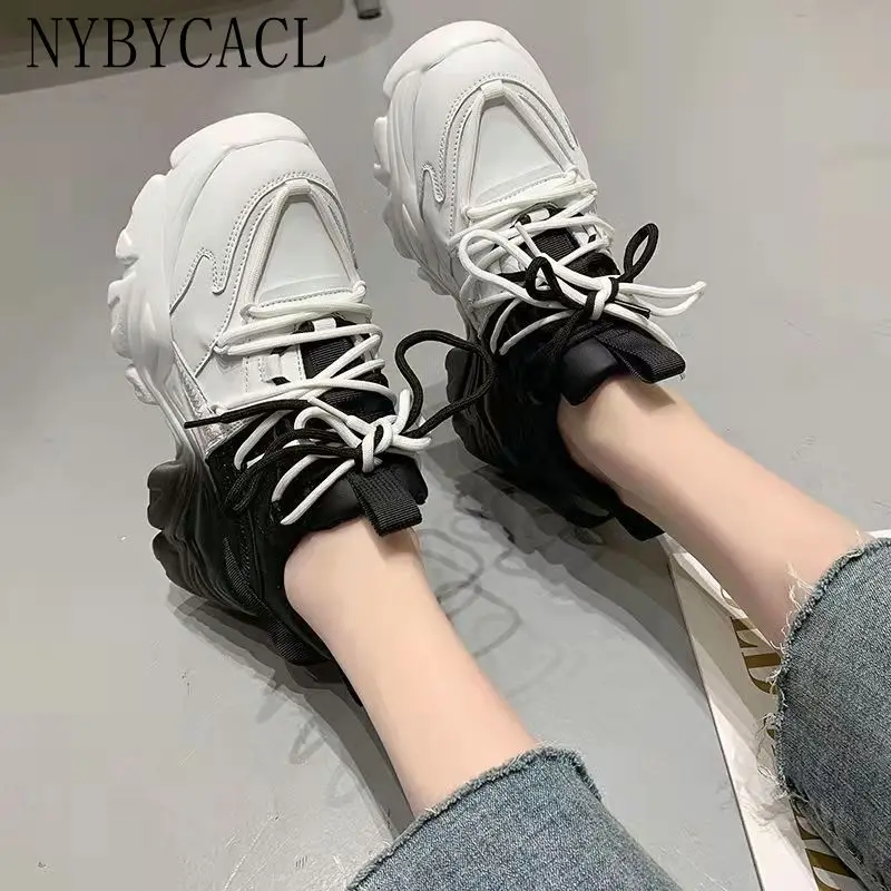 Chunky Sneakers Women 2022 Fashion Platform Shoes Basket Femme Vulcanize Shoes Womens Casual Krassovki Female Trainers Dad Shoes