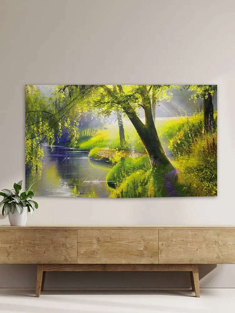 2025 New Oil Painting TV Cover Dustproof Protector Cloth for 55 65 75 86 Inch Wall Mounted L TVs Cusizable Home Decor