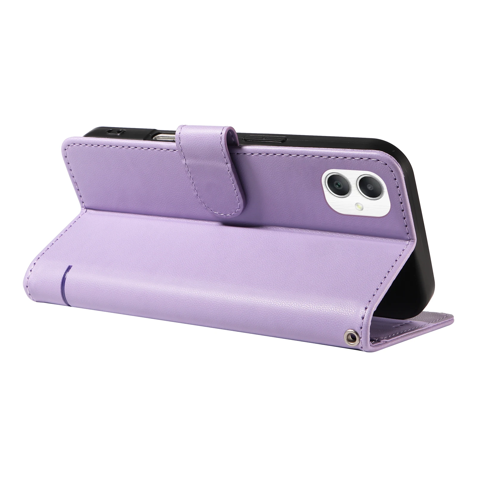 Magnetic Luxury Leather Phone Case with Cat Dandelion Design