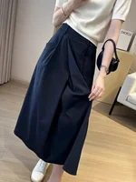 2026 Solid Color Big Size Half Skirt Women Leisure A- Line with Pocket Chinese Origin Simple Plus Size Mid Length Skirt - Image 6