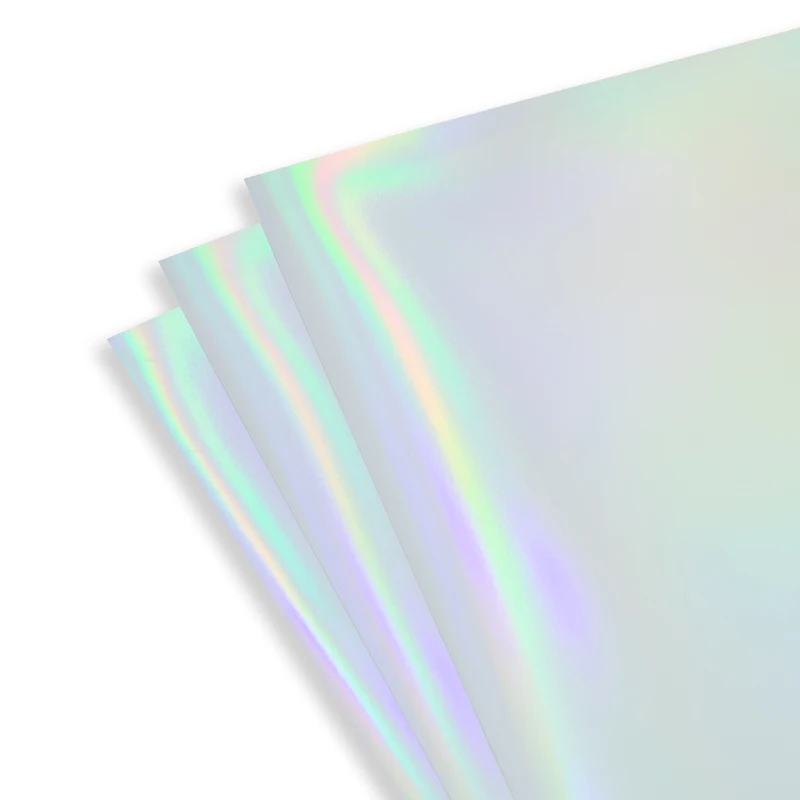홀로그램 A4 크기 다채로운 오로라 패턴 콜드 라미네이션 필름 시트 A4 * 50 조각 한 팩