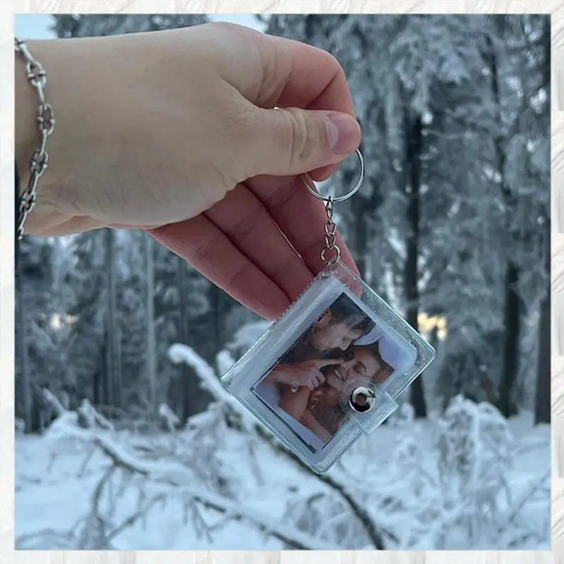 Hot Selling-10X 미니 소형 사진 앨범 키 체인 16 사진 책 홀더 열쇠 고리 남자 친구 여자 친구를위한 DIY 선물, 10X Mini Smal