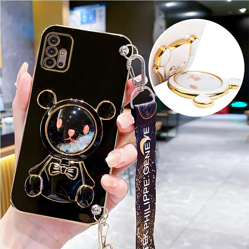 Bear Lanyard Strap Case For Motorola Moto G8 G9 G50 G30 G20 G10 G40 G60S G22 G23 G52 G53 G73 G60s E6S E7 Power Cover_voghion.com