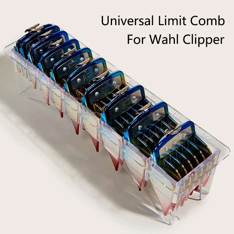 For Wahl 8/10 Pcs Clipper Limit Comb With Storage Case Metal Clipper