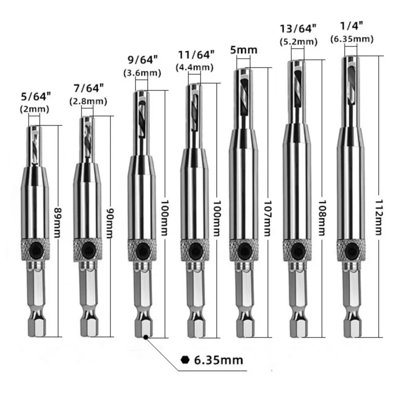 

Self Centering Hinge Center Drill Bit 4/7/8pcs Set Door Window Cabinet Drilling Locating Hole Cutter Punch Hole Woodworking Tool