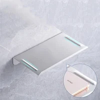 1pc Wall-mounted Phone Holder Creative Multi-functional Phone Storage Rack Sundries Holder Shelf Tray Charging Stand 2