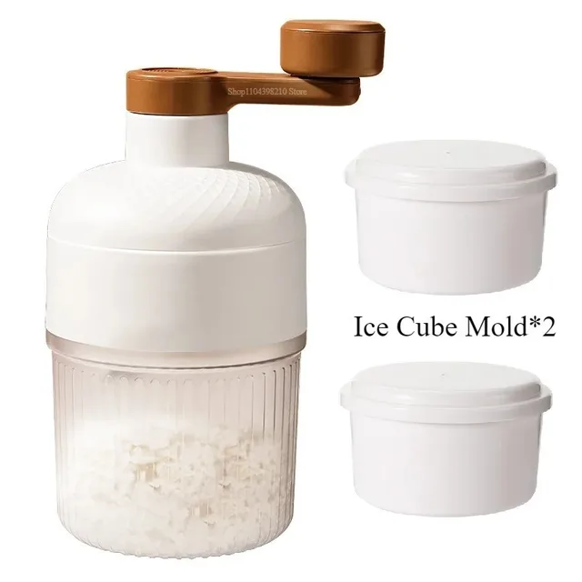 Household Small Size Hand-Operated Making Smoothie Machine with Ice Cube Mold Kitchen Hand Shaved Ice Breaker Ice Crusher 4
