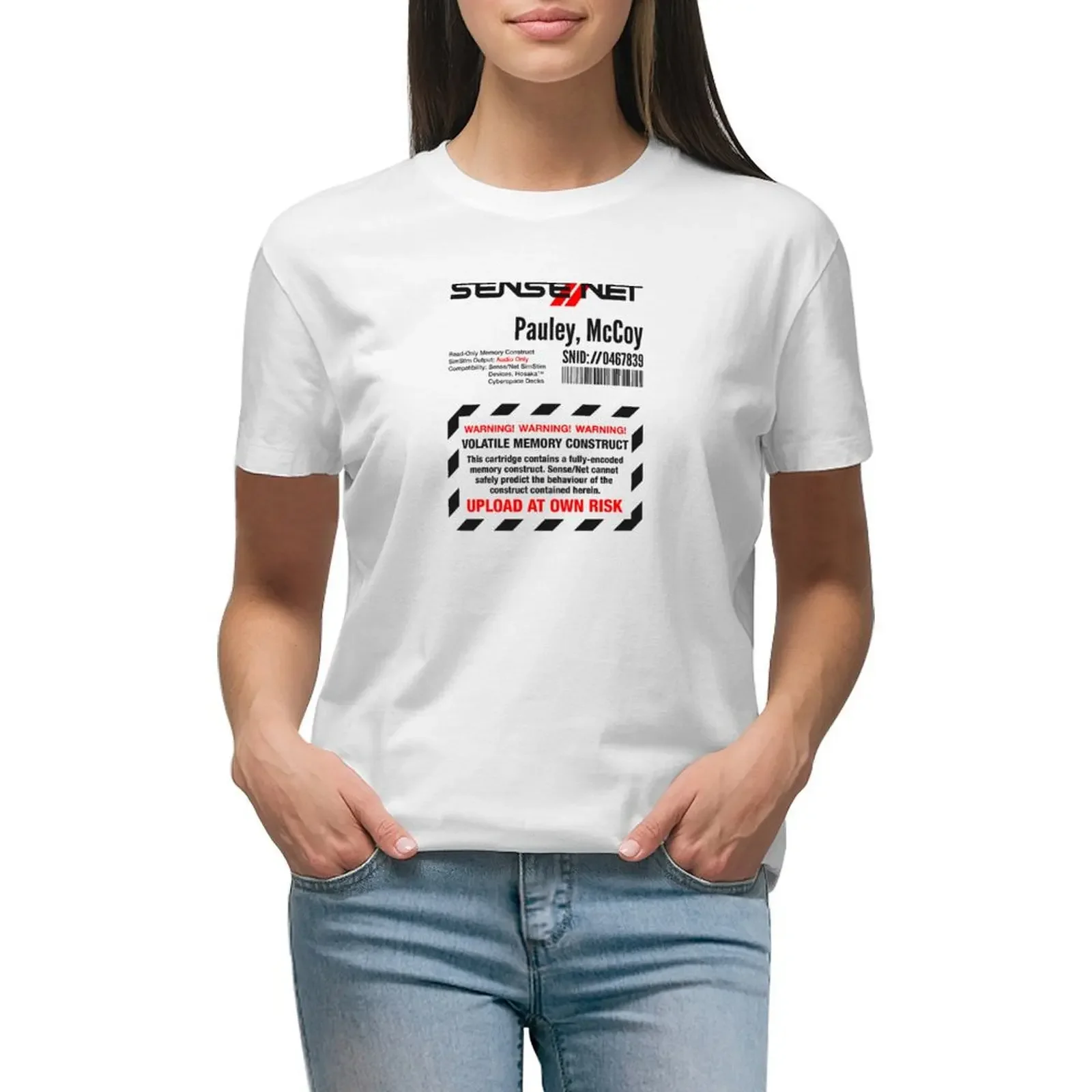 

Dixie Flatline Warning Label - White T-shirt tees Short sleeve tee tshirts for Women