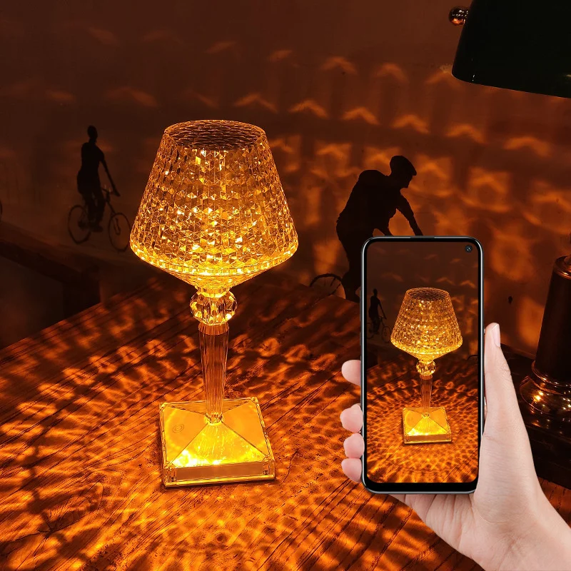 Description Picture 3 of itemCrystal Table Lamp LED Diamond Night Lights Rechargeable Touch Light For Home Bedroom Bedside Decoration Lighting