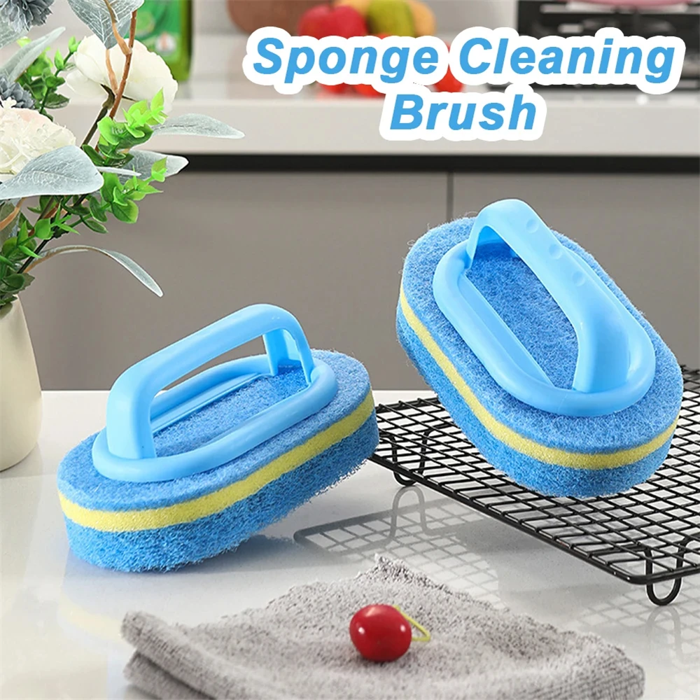 Cleaning Brush Household Cleaning Brush With Handle Sponge Kitchen Bathroom Toilet Wall Window Ceramic Tile