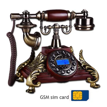 GSM SIM Card cordless Phone 900 MHz 1800MHz Europe style vintage  red white Wireless Telephone home office house made of resin