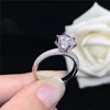 Solid 14K White Gold 2CT Test Natural Moissanite Diamond Engagement Ring Original Gold Bridal Jewelry D Color VVS1 Brilliant 1