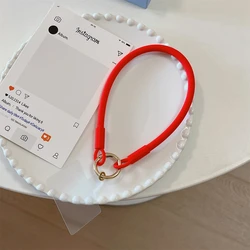 Silicone Phone Lanyard with Stylish Anti - Loss Pendant and Strong Wrist Strap (Red)