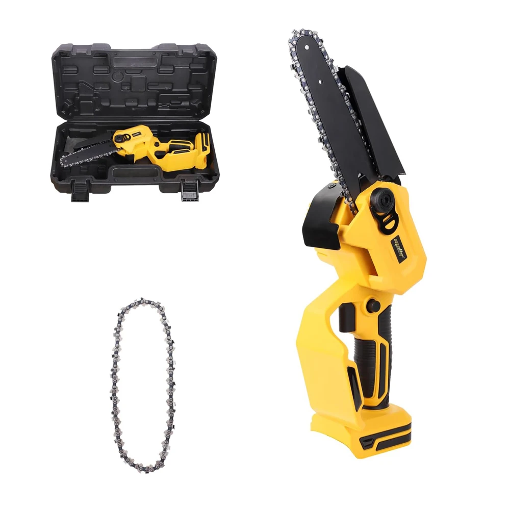 6 Inch Cordless Chainsaw For Dewalt 18V 20V MAX Battery Mini Electric ChainSaw Variable Speed Woodworking Garden Logging Tool 20v battery powered garden tiller cultivator cordless forward rotating tines