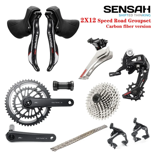 sensah empire pro 12sグループセット SENSAH EMPIRE PRO 2x12 Speed, 24s Road Groupset carbon fiber