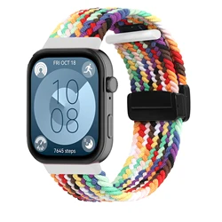 Braided Solo Loop Magnetic Nylon Smartwatch Strap - HUAWEI fit 3 (Pride edition)