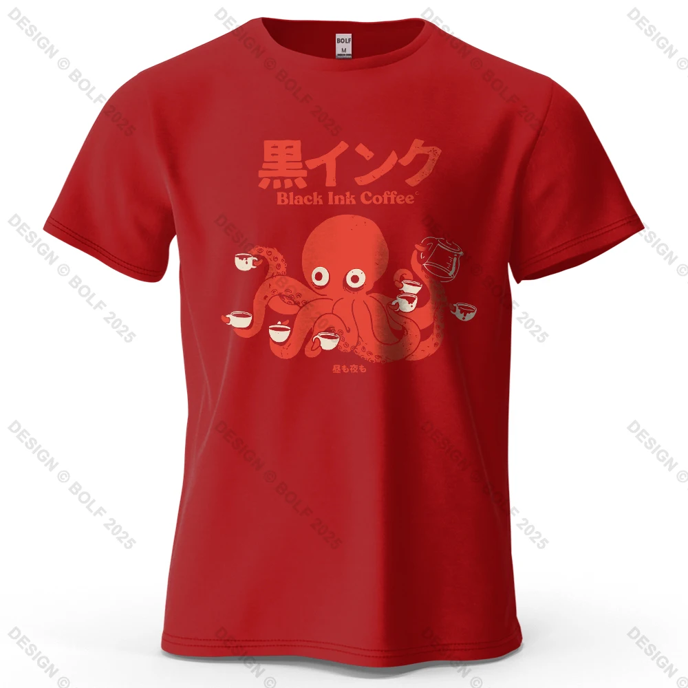 Black Ink Coffee Graphic Oversized Cotton T-Shirt - Unisex Streetwear Tee
