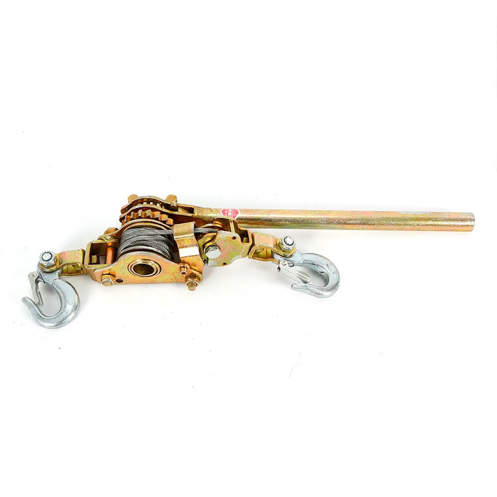 2 Ton 4400LB Heavy Duty Hand Lever Puller Come Along Double Hooks Cable Hoist Ratchet
