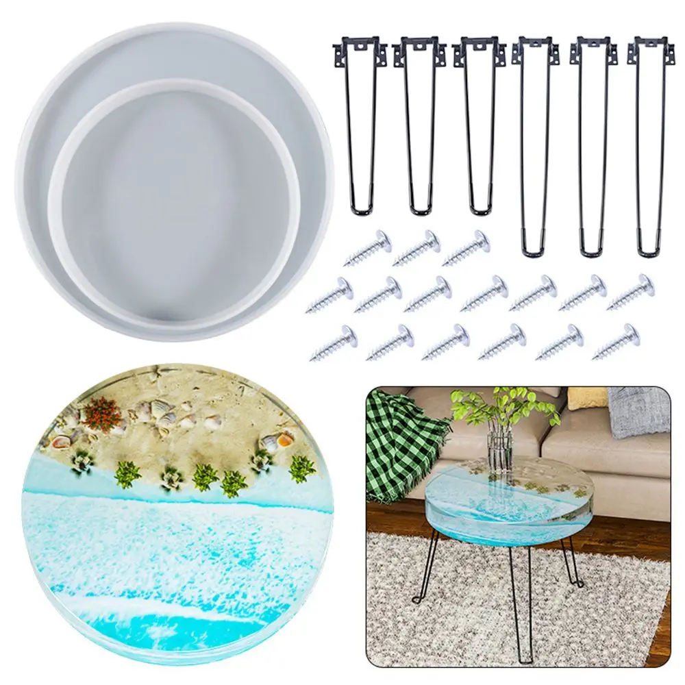 Stampi In Resina Per Stampi In Silicone Da Tavolo Hot River Per Strumenti Per Stampi Da Tavolo Rotondi A Specchio Fai Da Te Stampi Per La Decorazione 