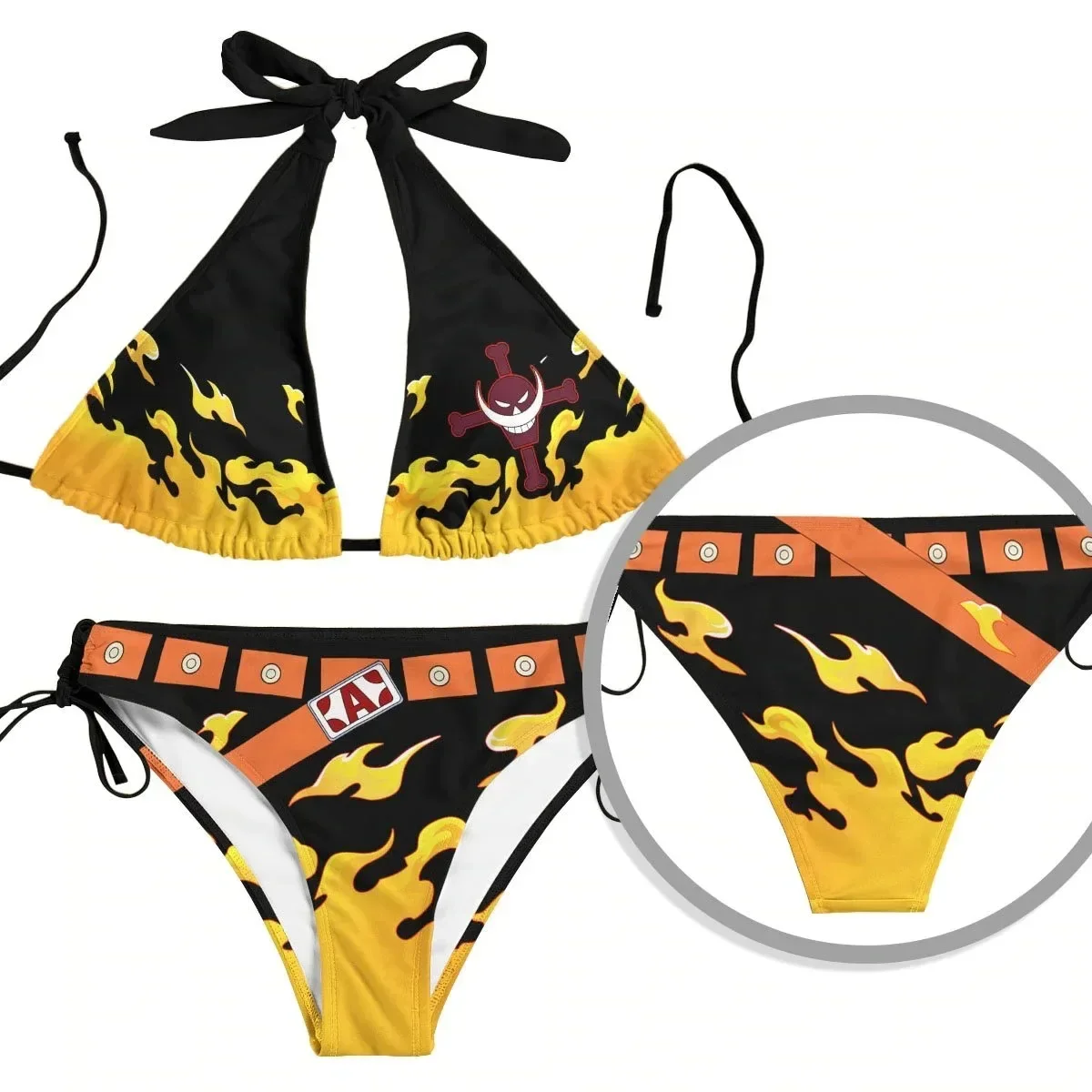 Anime Portgas&middot;D&middot; Ace Swimsuit Bikini Cosplay Costume Women Sexy Summer Swimwear Outfits Halloween Party Suit