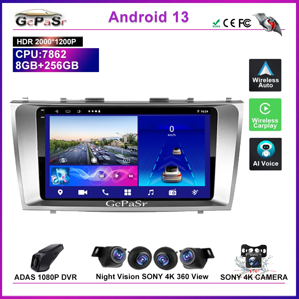 

Car Radio Multimedia Video Player For Toyota Camry 6 XV 40 50 2006 - 2011 Stereo Head Unit DSP NO 2din DVD WiFi BT 7862 Screen