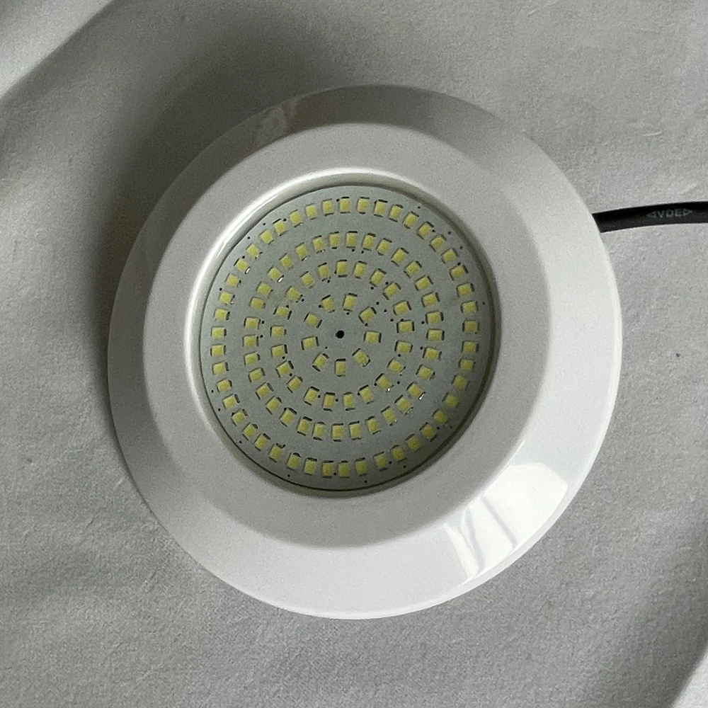 

Светодиодный светильник для бассейна 12 В 12 Вт из смолы Fil LED IP 68 водонепроницаемый тонкий пластиковый подводный светильник для пруда теплый белый RGB