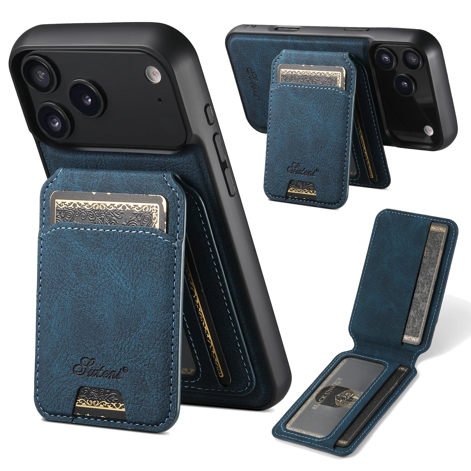 iPhone Leather Case with Card Holder & Stand 2