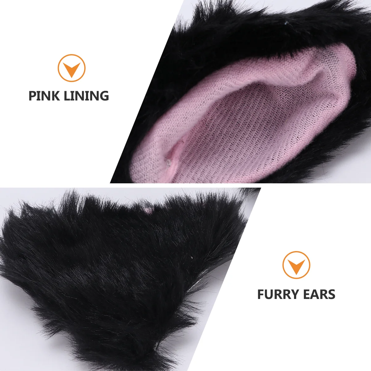 Ears Hairpin Hair Clips Girls Adorable Headwear Animal Ear Headdress Costumes Accessories Halloween Party 2pcs