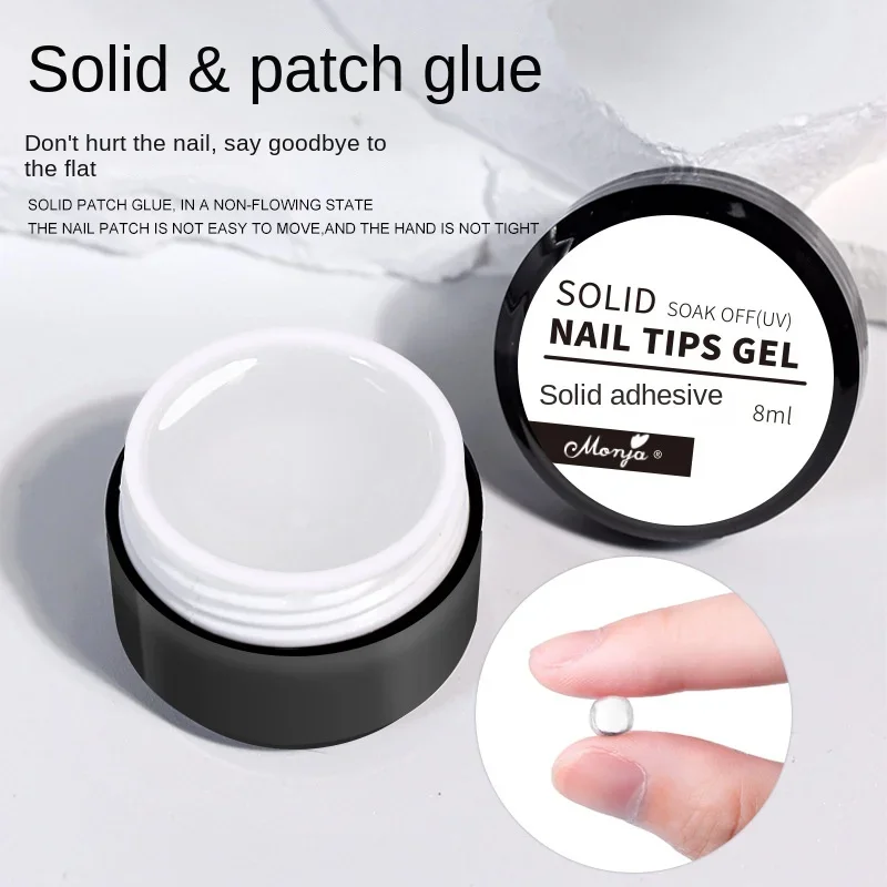 Easy Stick Solid Nail Patch Gel Gummy Adhesive Bond 8ml UV Glue No-Flowing Modelling Stick Tips Clear Solid Nail Art UV Gel nail glue nail gel nail extension gel