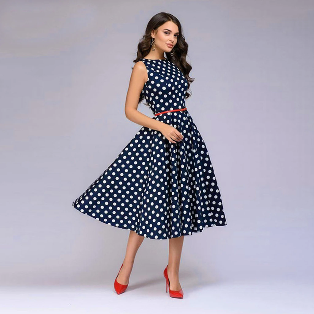 Womens Dress Dots Retro | Retro Wedding Guest Dresses | Dress Retro Dot
