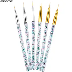 EZONE pincel de pintura de 3 piezas, pluma de línea de gancho fino, varilla acrílica, pluma de dibujo, juego de uñas, pintura de acuarela, suministro para escuela y oficina