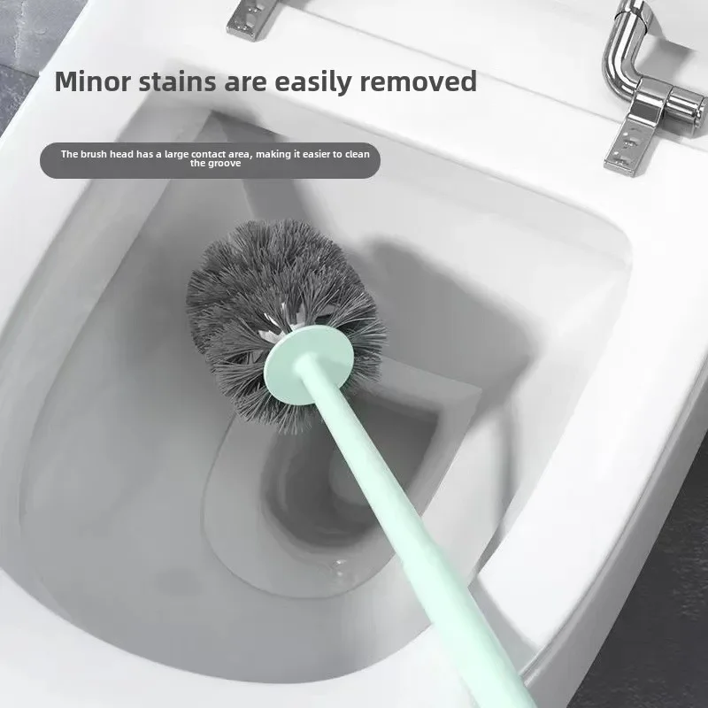 2pcs,Soft Toilet Brush Bathroom Storage Organizer Holder Bathroom Accessories Wall Mounted Plastic Toilet Brush Cleaning