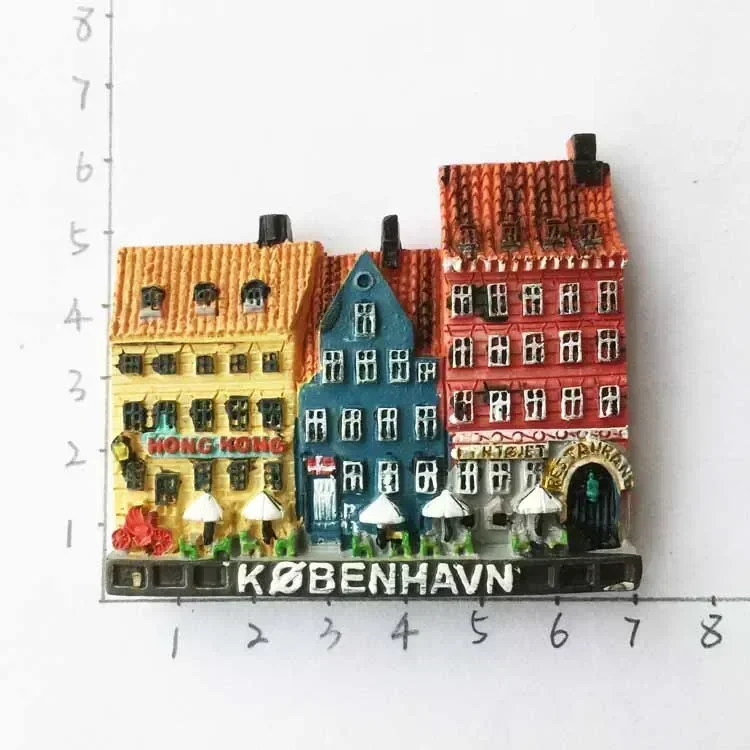 Nordic Denmark Fridge Magnets magnetic fridge magnets magnetic sticker magnetic fridge stickers refrigerator decor Decorative Crafts Collection Gift Copenhagen Royal Crown Tourism Memorial Refrigerator Stickers