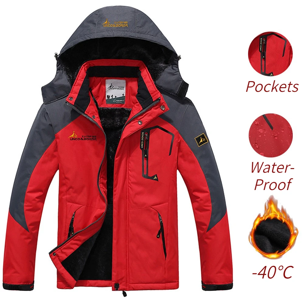 Langer Kapuzenmantel für Herren – Winterjacke, Warm, Winddicht, Mode, Einfarbig, Outdoor
