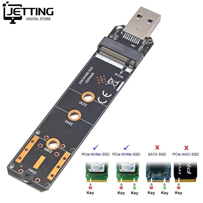 

NVME USB Adapter M.2 NVMe to USB 3.1 SSD Adapter 10Gbps USB3.1 Gen 2 RTL9210 Chips For M Key M2 NVMe 2230 2242 2260 2280 M.2 SSD