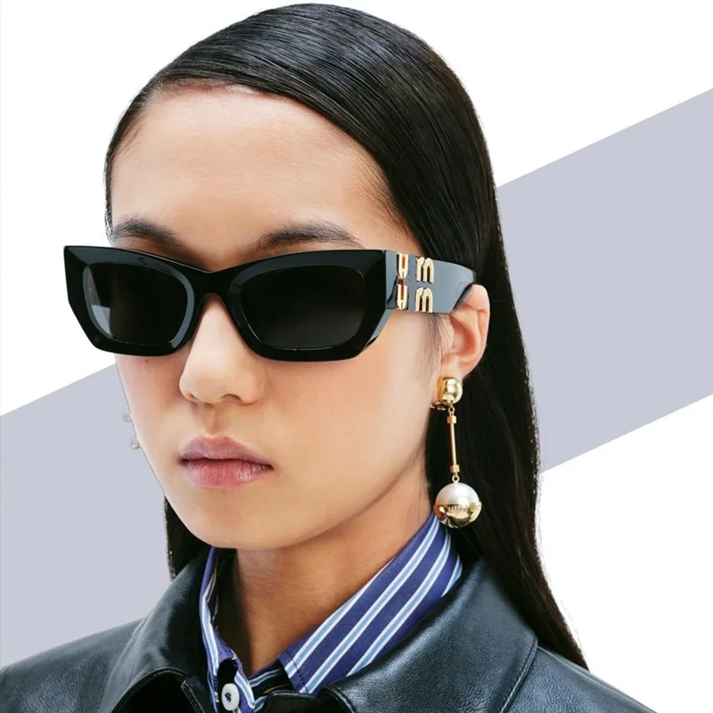 

2023 Luxury Sunglasses Women Brand Designer Fashion Cat Eye Vintage Metal Sun Glasses For Female Shades Trending Sunglass UV400