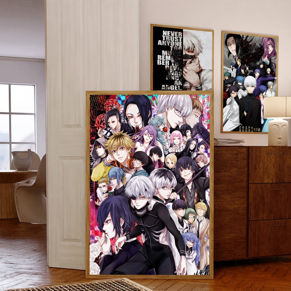 Amine Tokyo Ghoul Classic Movie Posters Vintage Room Bar Cafe Decor Stickers Wall Painting