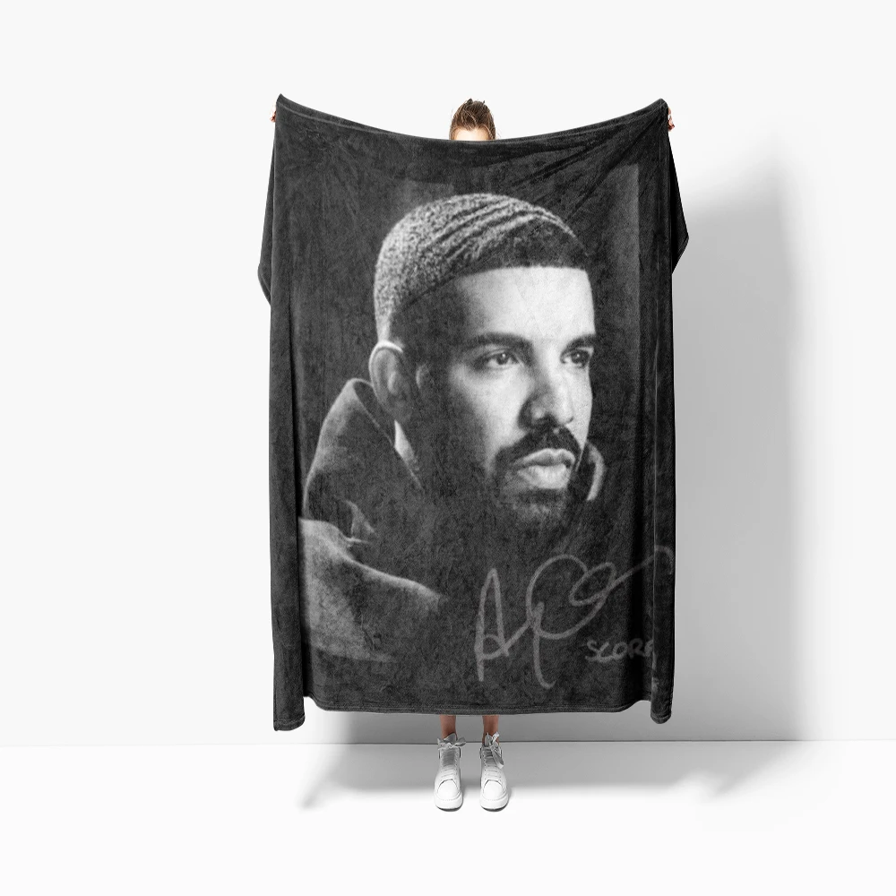 130x150cm Soft Durable Blanket Gimme A Hugs Drake Throw Blanket Music Singer Flannel Bedspread Couch Bed Printed Sofa Bed Cover 4