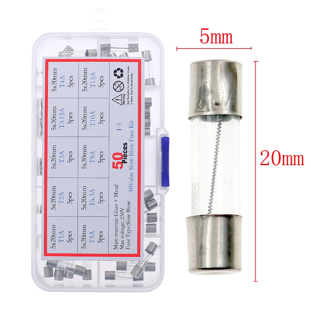 Fusibili In Vetro 6x30 Fusibili In Vetro A Soffiaggio Lento 6x30mm - Confezione Da 100 Pezzi, Per Elettrodomestici E Circuiti Tubo Fusibile Vetro 6x30 - Foto 5